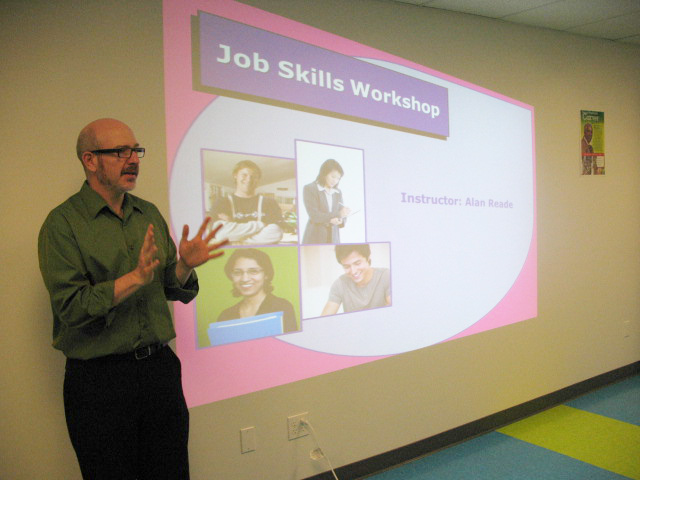 Alan teaching a job-skills class